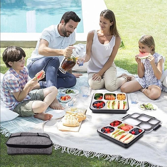 Lunch Box - 5 Compartments - Reheatable - Single Piece