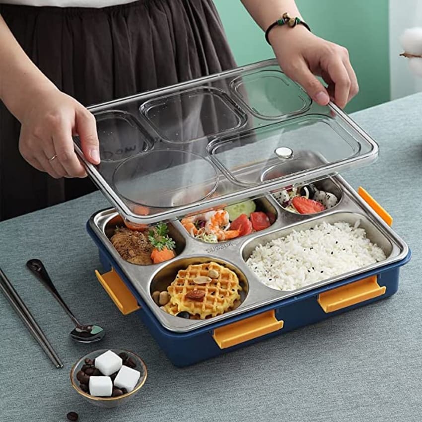 Lunch Box - 5 Compartments - Reheatable - Single Piece